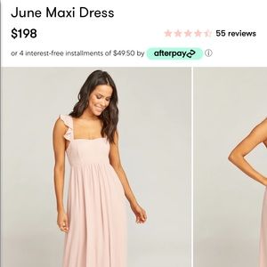 Show Me Your Mumu - June Maxi Dress in Dusty Blush Crisp (M)
